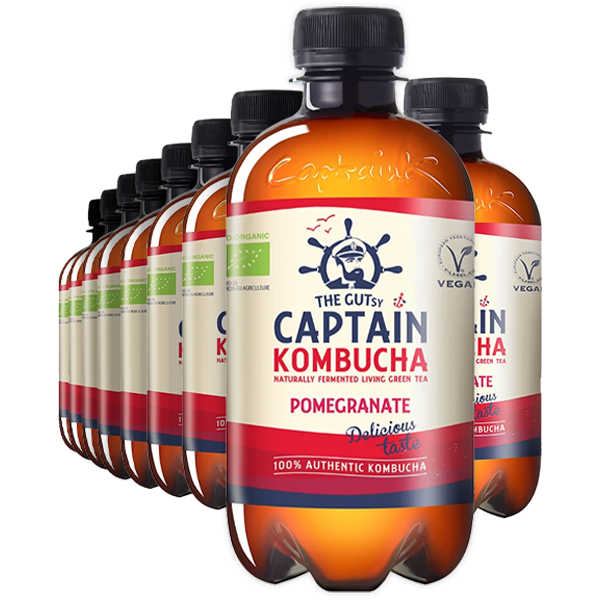 12st The Gutsy Captain Kombucha Pomegranate 400ml