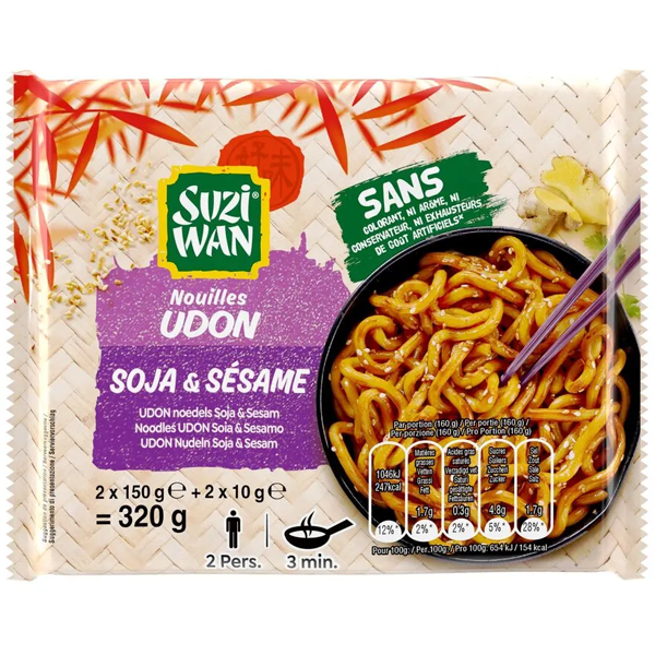 Suzi Wan Udon-noedels met Sojasaus en Sesam 2x150g