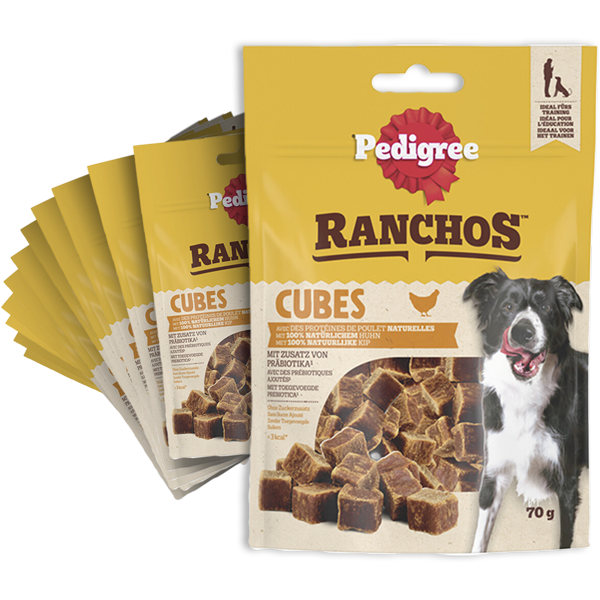 7st Pedigree Ranchos Cubes Hondensnacks Kip 70g