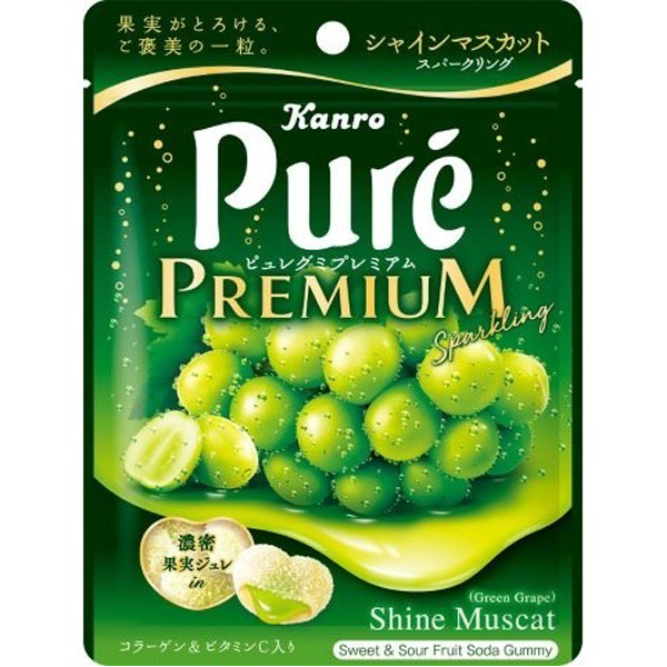 Kanro Pure Premium Gummy Shine Muscat Sparkling Flavour 54g