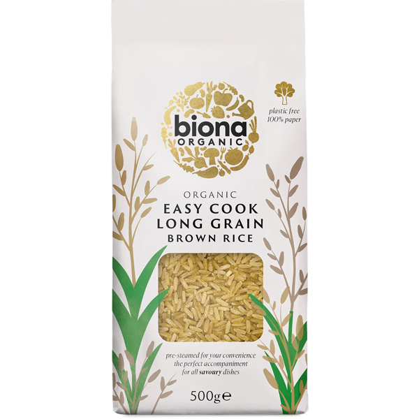 Biona Organic Easy Cook Long Grain Brown Rice 500g