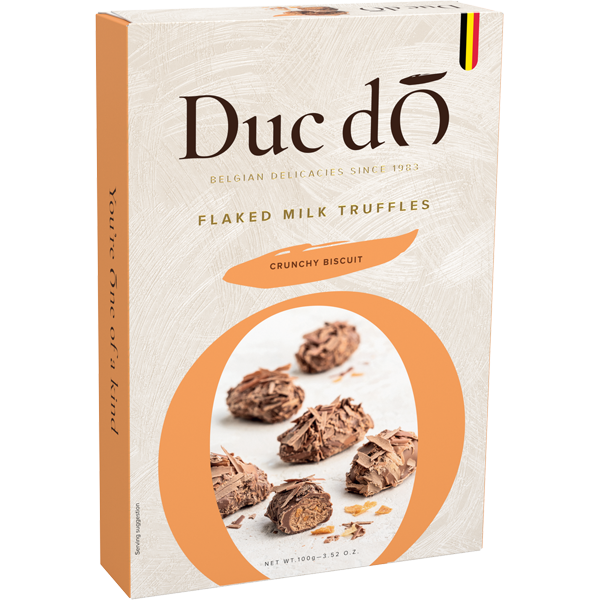 Duc d'O Flaked Milk Truffles With Crunchy Biscuit 100g