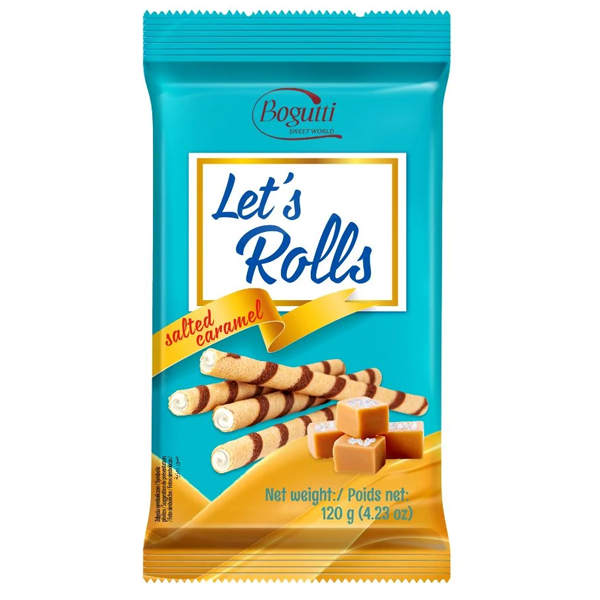 Bogutti Let's Rolls Gezouten Karamel Wafels 120g