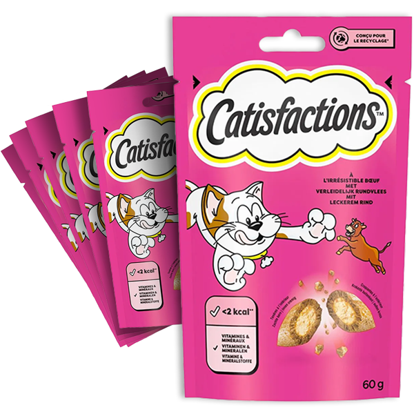 6st Catisfactions Kattensnack Rund 60g