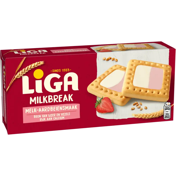 Liga Milkbreak Melk-Aardbeiensmaak 245g
