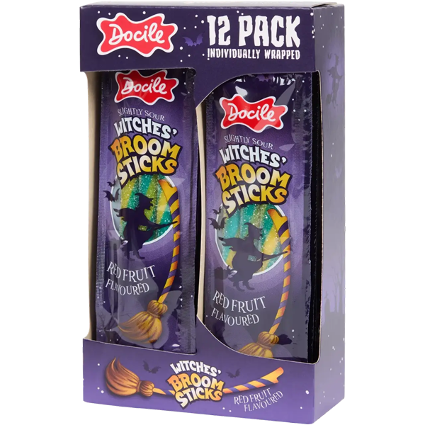 Docile Witches Broom Sticks Red Fruit Flavoured 180g