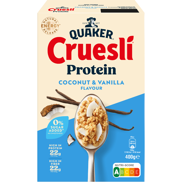 Quaker Cruesli Protein Zero Sugar Coconut & Vanilla 400g