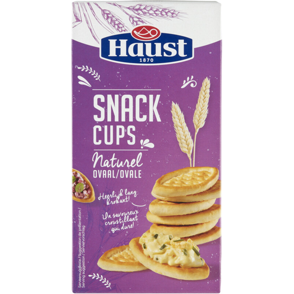 Haust Snack Cups Ovaal naturel 130g
