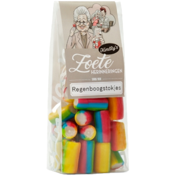 Kindly's Regenboog Stokjes 150g