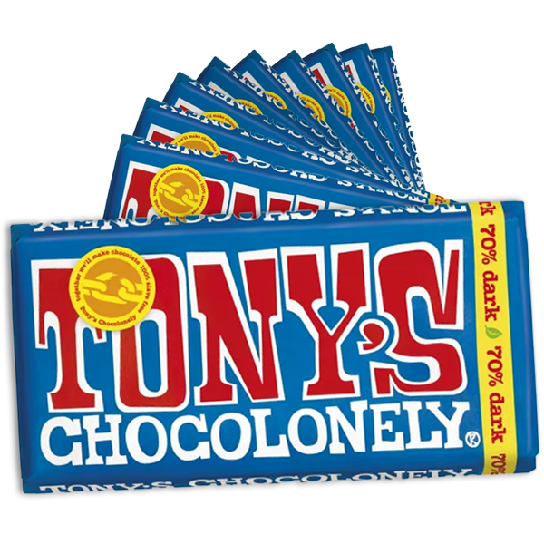 15st Tony's Chocolonely Puur 70% Reep 180g