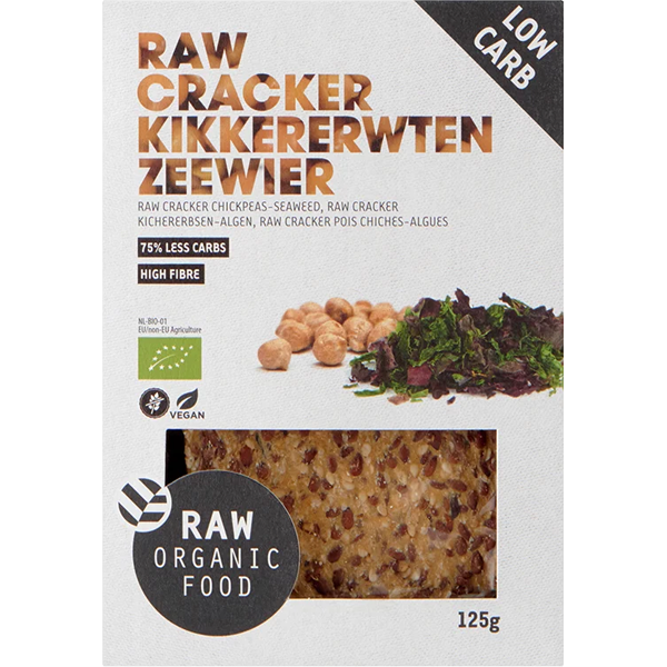 RAW Organic Food Kikkererwten-Zeewier Crackers 125g