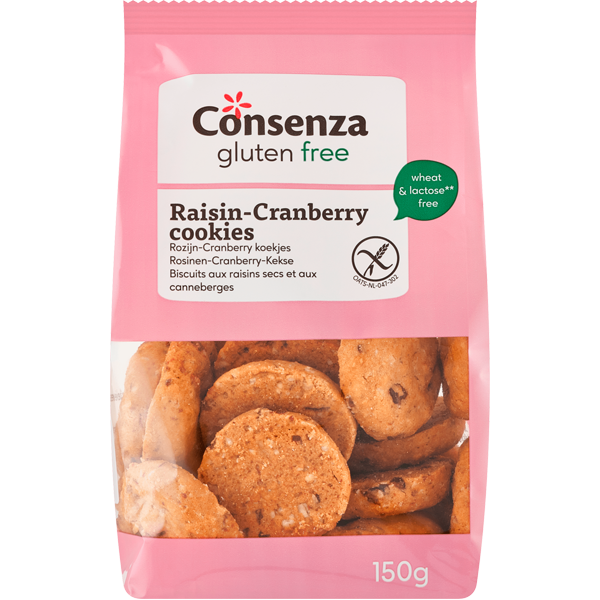 Consenza Rozijn-Cranberry Koekjes 150g