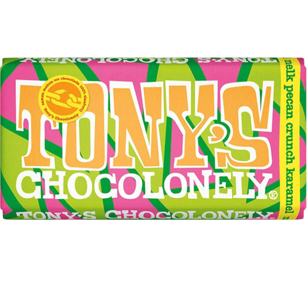 Tony's Chocolonely Melk Pecan Crunch Karamel 180g