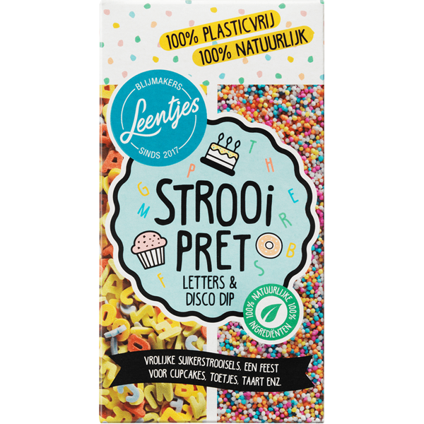 Leentjes Strooi Pret Letters & Disco Dip 120g