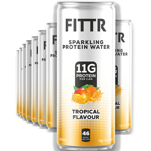 12st FITTR Sparkling Protein Water Tropical Flavour 250ml