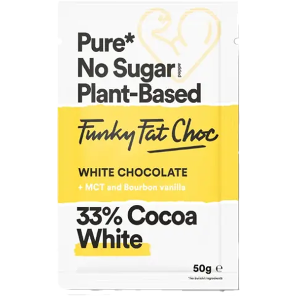 Funky Fat Choc White Chocolate 50g