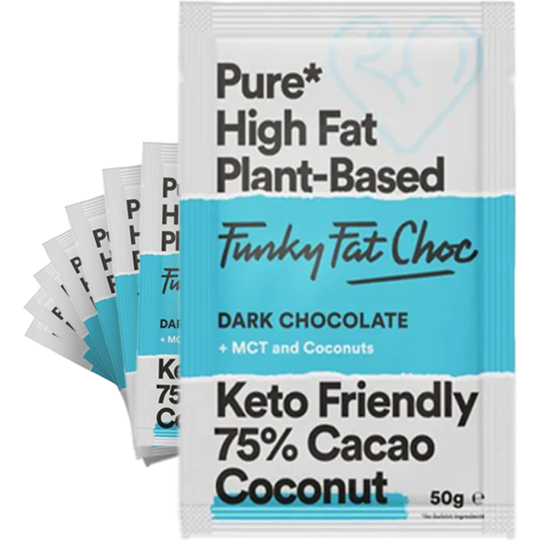 10st Funky Fat Choc Dark Chocolate Coconut 50g