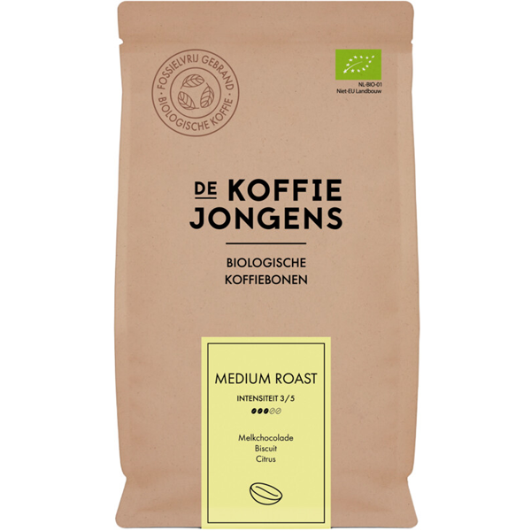 De Koffiejongens Medium Roast bio koffiebonen 250g
