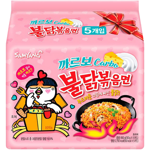 Samyang Buldak Pittige Kip Carbonara Ramen 4x130g